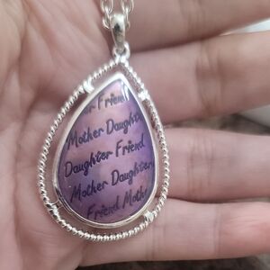 Chicos Mother Daughter Purple Teardrop Pendant Necklace